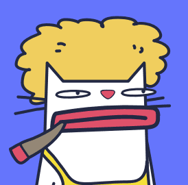 LangCat 角色 — 爆炸頭貓